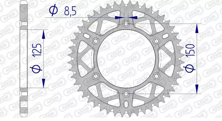 Takaratas AFAM Alu Ultralight 520, 50T, KTM/HvA/GasGas - MX Takarattaat - 3870 - 1