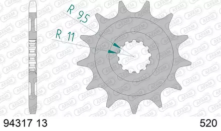 Eturatas AFAM 520 Standard, 13T, TM MX/EN250F - MX Eturattaat - 5080 - 1