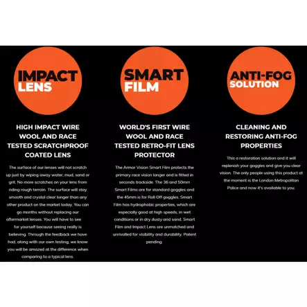 Linssi ArmorVision, 100% Gen1, Kirkas - MX Ajolasit - 3840 - 2