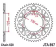Takaratas JT Sprockets 520 Alu Standard, 49T, Musta, KTM SX/SXF - MX Takarattaat - 4820 - 1