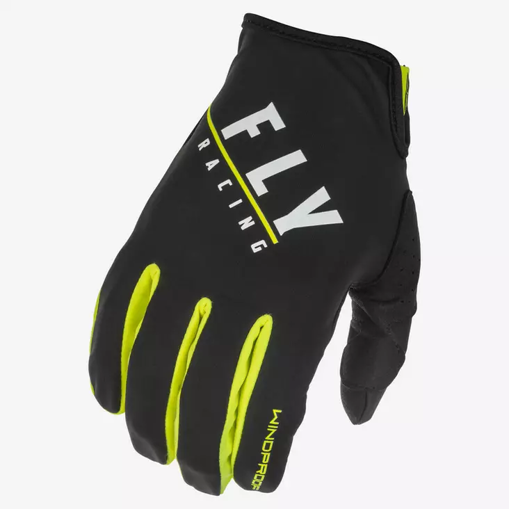 Ajohanskat Fly Racing Lite Windproof, Musta/Neon Keltainen, 9 - MX Ajohanskat - 311 - 1