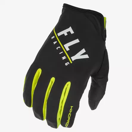 Ajohanskat Fly Racing Lite Windproof, Musta/Neon Keltainen, 9 - MX Ajohanskat - 311 - 1