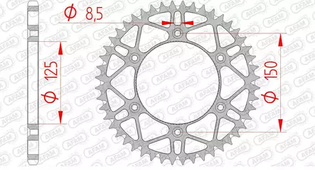 Takaratas Afam 520 Teräs, 51T, KTM SX/SXF -24 - MX Takarattaat - 1451 - 1