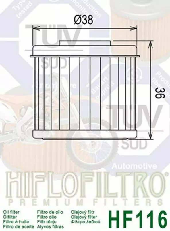 Öljynsuodatin HifloFiltro HF116 Honda CRF250/450 - Motocross Suodattimet - 363 - 1