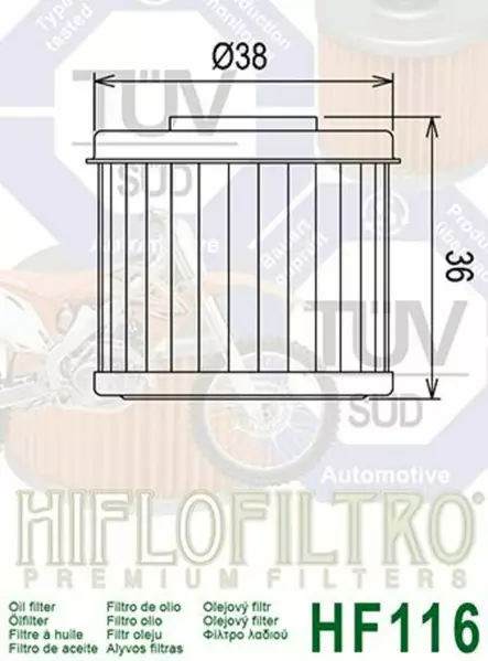 Öljynsuodatin HifloFiltro HF116 Honda CRF250/450 - Motocross Suodattimet - 363 - 1