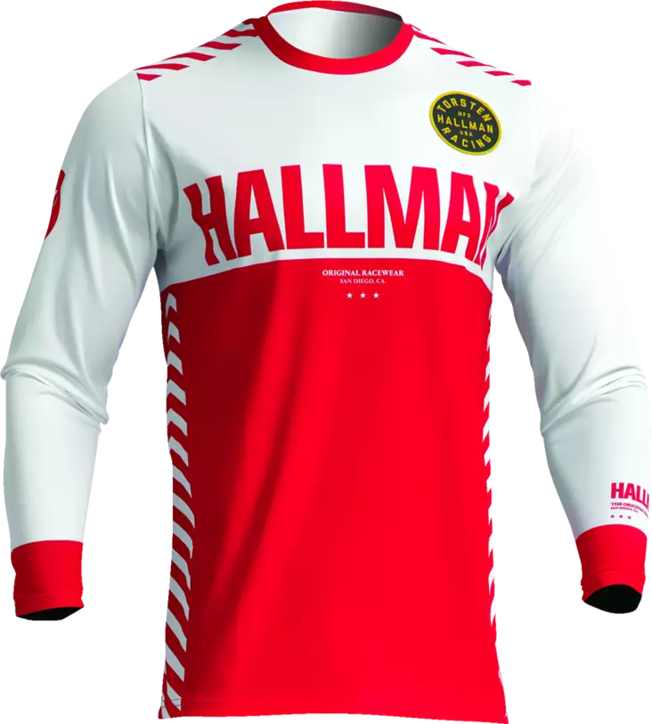 Ajopaita Thor-Hallman Differ Slice, Valkoinen/Punainen, XL - Thor MX Ajopaidat - 1474 - 1