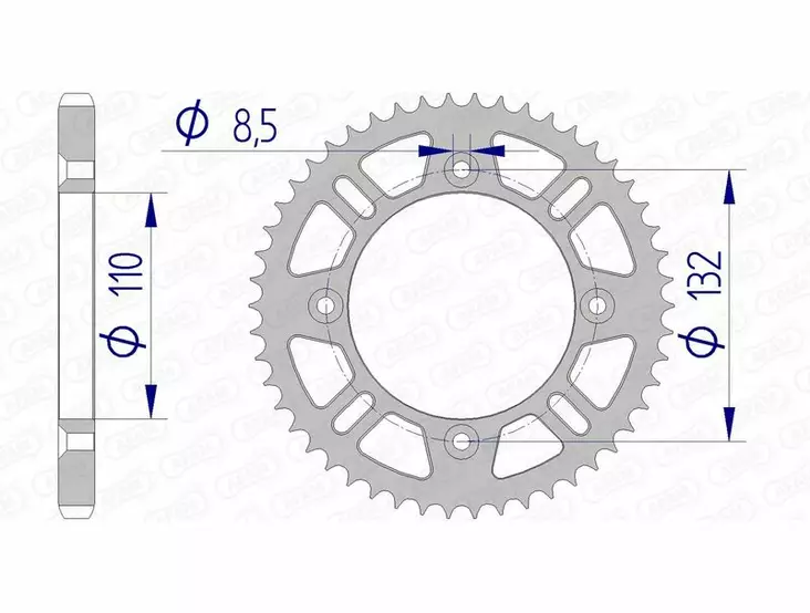 Takaratas AFAM 428 Alumiini UltraLight SelfCleaning, KTM SX85/HVA TC85/GasGas MC85 - MX Ketjut ja rattaat - 1059 - 1
