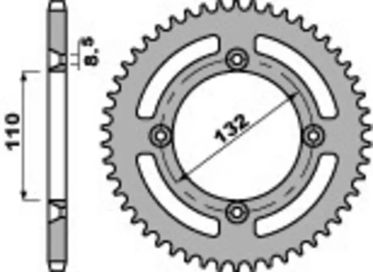 Takaratas PBR Standard 428 Teräs, 50T, KTM SX85 - MX Ketjut ja rattaat - 4794 - 1