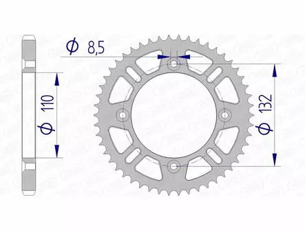 Takaratas AFAM 428 Alumiini UltraLight SelfCleaning, KTM SX85/HVA TC85/GasGas MC85 - MX Ketjut ja rattaat - 1059 - 1
