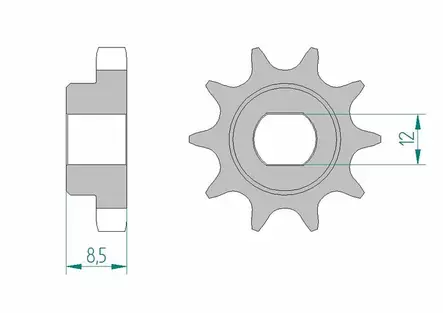Eturatas AFAM 415 Teräs, SX50/TC50/MC50 - MX Ketjut ja rattaat - 1065 - 1