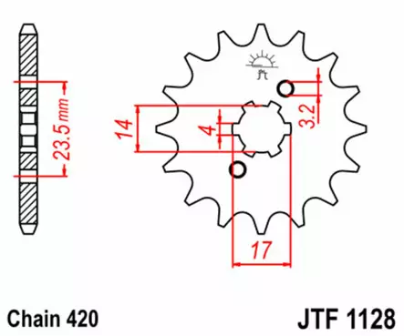 Eturatas JT Sprockets 420 Teräs, HVA TC50, 11T - MX Eturattaat - 368 - 3