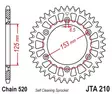 Takaratas JT Sprockets Alu Standard, Punainen, 52T, Beta RR/Honda CR/CRF - MX Ketjut ja rattaat - 5118 - 2