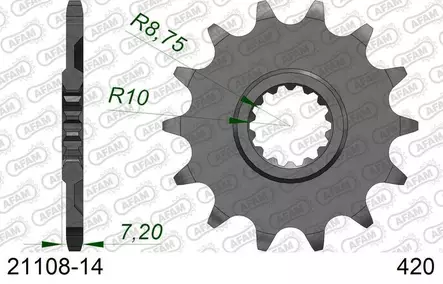 Eturatas AFAM Standard, 14T, Yamaha YZ65 - MX Eturattaat - 3789 - 1