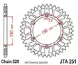 Takaratas JT Sprockets 520 Alu Standard, 52T, Musta, Yamaha YZ/YZF - MX Ketjut ja rattaat - 4819 - 1