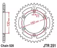 Takaratas JT Sprockets 520 Teräs SelfCleaning, 49T, Yamaha YZ/YZF - MX Takarattaat - 5019 - 1